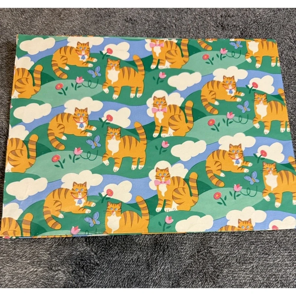 Vintage Wrapping Paper Lot 14 Designs Cats Floral Birds Novelty Gift Wrap